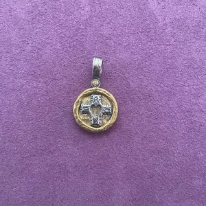 Grace & Heart “Give Grace Have Heart” pendant silver & brass